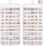 2 Pack Hanging Jewelry Organizer 80 Zippered Pockets 80-Pocket Dual-sided Jewelry Storage for Necklace Bracelet Earring RingsTravel Holder - White