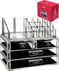 Acrylic Vanity Makeup Cosmetic Organizer -16 slot 4 box drawer storage organizers for make up brushes