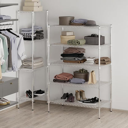 24" Deep x 42" Wide x 64" Height Wire Shelving Kit | 5-Tier | NSF Commercial Storage Rack Unit