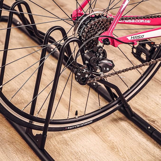 CyclingDeal Bicycle Floor Parking Rack Stand - for Mountain MTB Road Bike - Indoor Home Garage Storage - Classic 4 Bikes