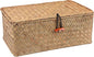 Moosky Wicker Shelf Baskets with Lid,Handwoven Seagrass Basket for Storage Basket Bins Rectangular Home Organizer Gift Boxes (Natural Large)
