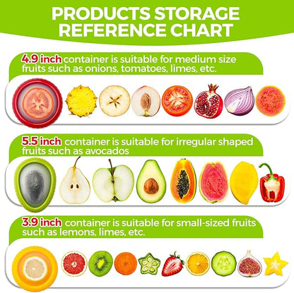 Avocado Saver & Onion Storage Set,4 Pcs Silicone Fruit Vegetable Anti-oxidation Box,Reusable Fridge Fresh Pod Food Storage,Perfect Lemons Tomato Garlic Containers