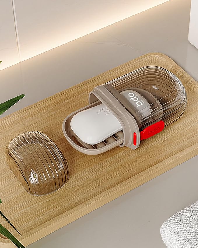 Doter Travel Soap Case, Leakproof Soap Container with Lid, Portable Bar Soap Holder for Traveling, Soap Dish for Bathroom, Shower, Gym, School, Camping, Vacation, Outdoor-Transparently