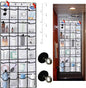 Cruise Approved Magnetic Door Organizer, 24 Mesh Pockets Over the Door Storage with Hooks, Magnetic Shoe Rack Holder for Cruise Ship Cabin, White 55x21 Inch
