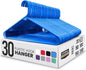 Utopia Home Plastic Hangers 30 Pack - Clothes Hanger with Hooks - Durable & Space Saving (Blue)