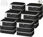 Comforter Storage Bag - Large Capacity Blanket Storage Bags 3-Layer Ultra Space Saving Self Compression Organizer, Washable Compression Bags for Storage Comforter Blanket, 6-Pack, Black