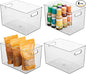 iDesign Storage Bins with Handles - Organizer Bins for Kitchen, Pantry, Bathroom, or Home Office - Set of 4 - Clear