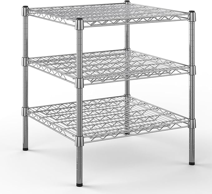 24" Deep x 24" Wide x 27" Height Wire Shelving Kit | 3-Tier | NSF Commercial Storage Rack Unit