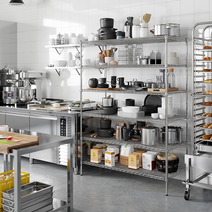 24" Deep x 54" Wide x 74" Height Wire Shelving Kit | 6-Tier | NSF Commercial Storage Rack Unit
