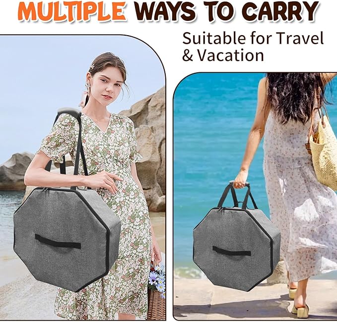 Boczif Hat Storage Box for Women and Men, Hat Storage bag for Travel Collapsible, Cowboy Hat Case with Handle, Hat Organizer Container Large Cap Bag for Carry (Grey)