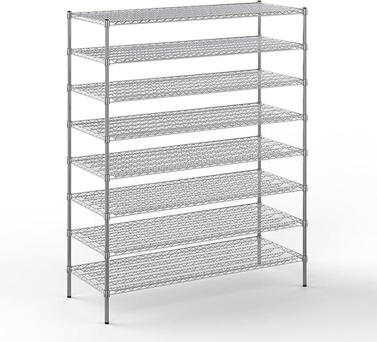 24" Deep x 60" Wide x 74" Height Wire Shelving Kit | 8-Tier | NSF Commercial Storage Rack Unit