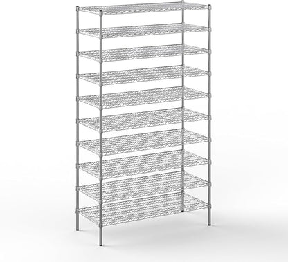 21" Deep x 48" Wide x 86" Height Wire Shelving Kit | 10-Tier | NSF Commercial Storage Rack Unit