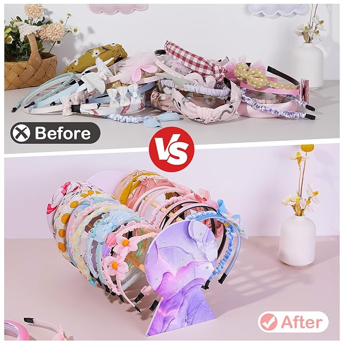 Basumee Headband Holder Hair Accessories Headbands Organizer for Girls Headband Display Hairband Storage Organizer Room Decor for Girls