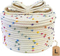 Small Woven Basket with Lid, Round Rope Storage Basket with Lid, Cute Storage Box for Small Toy, Gift or Home Decor, Rainbow Pom-pom & Cute Bow Handle (rainbow, L)