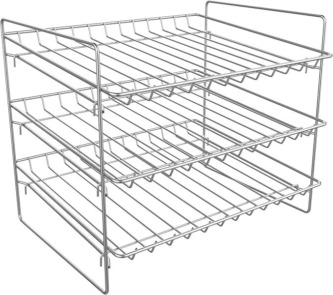 Lavish Home Canned Food Organizer, Chrome Plated Iron, Holds up to 36 Cans