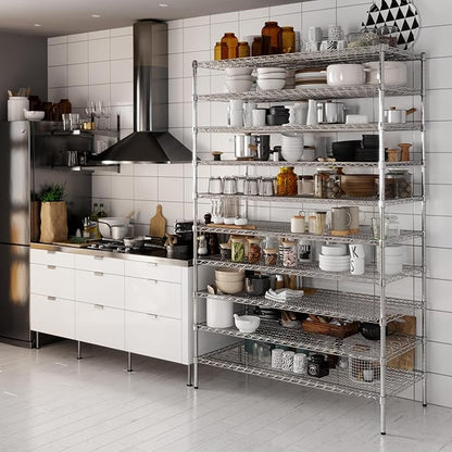 24" Deep x 54" Wide x 86" Height Wire Shelving Kit | 10-Tier | NSF Commercial Storage Rack Unit