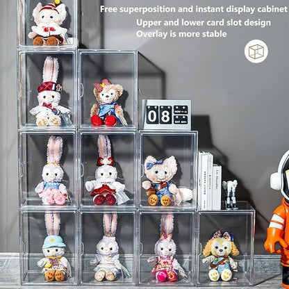 Clear Plastic Stackable Storage Bins, Clear Shoe Box, Dustproof Book & Cosmetic Display Cases, Large Figures Collectibles Showcase, Shoe Storage Boxes, Bag Organizer (1, TransparentXL-1 Pack)