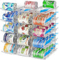 Can Organizer for Pantry Stackable 5 Tiers Can Storage Organizer Pantry Soda Can Organizer for Fridge 60 Cans Rack Automatic Rolling Canned Food Organizer for Refrigerator Kitchen Clear