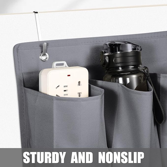 Berlune 2 Pcs RV Shoe Storage Pockets Bed 44.1 Inches Hanging RV Organizer with 10 Sturdy Hooks for Shoes Toys Tools Accessories(Gray)