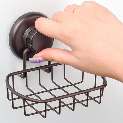 HASKO Suction Cup Soap Dish for Shower Wall, Rustproof Stainless Steel Shower Soap Holder Suction, Bathtub Bathroom Bar Soap Holder, Bronze