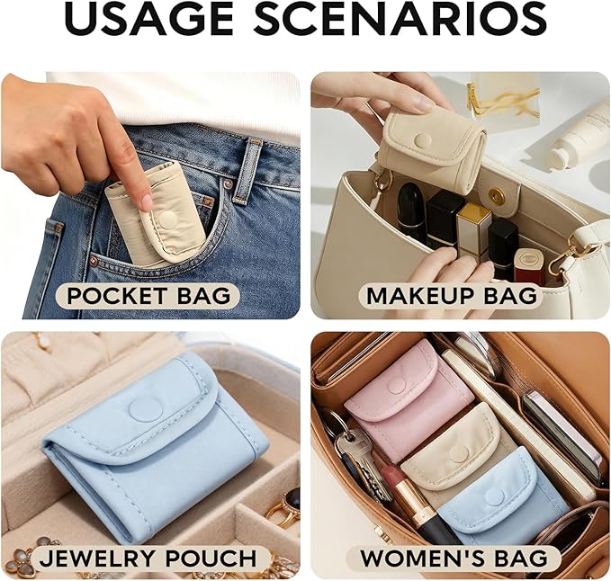 GIVLEFLY 3PCS Ultra Slim Mini Travel Organizer, Micro Jewelry & SD Card Case (SD/TF), Waterproof Nylon Tiny Pouch for Rings, Earrings, Gym, Travel & Photography