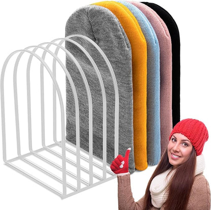 Hicarer Beanie Holder Organizer Metal Beanie Hat Display Stand Knitted Hat Storage Rack for Swimming Cap Display Vendors Home Entryway Tabletop Bedroom Closet Dresser Room Office