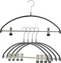 Mawa by Reston Lloyd European Non-Slip Metal Clothing Hanger, Smooth Shoulder Support & Adjustable Pant Clips, Set of 5, Black