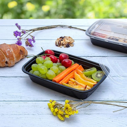 GUSTO 28 oz - 1 Compartment Meal Prep Containers with Lids – [50 Count] Reusable, Microwaveable, Dishwasher & Freezer Safe, BPA-Free Food Storage Boxes for Portion Control (Formerly Comfy Package)