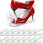 Shoe Slots Organizer 15 Pack - Shoe Stackers,3 Levels Adjustable,Space Savers 50%,Double Layer Holders for Closet (Transparent),Organizador de Zapatos