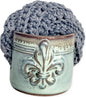 Fleur De Lis Sponge Holder for Sink White French Country Farmhouse Decor Compact Handmade Drain Rack (Green/Bronze)