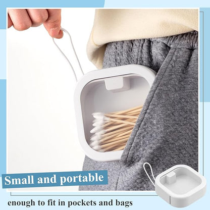 Kathfly 2 Pack Hair Tie Organizer Portable Hairband Holder Portable Hair Accessories Organizer Hanging Storage Container for Cotton Swab Bobby Pin Small Items on Desktop(White)