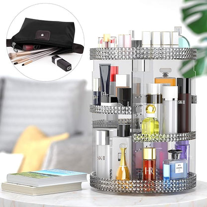 Awenia Makeup Organizer 360-Degree Rotating Plus Size, Adjustable Makeup Storage, 7 Layers Large Capacity Cosmetic Storage Unit,Fits Different Types of Cosmetics and Accessories with Makeup Bag
