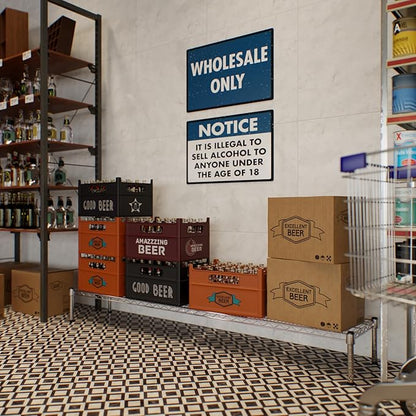 14" Deep x 72" Wide x 8" Height 1-Tier Wire Shelving Kit | NSF Commercial Storage Rack Unit