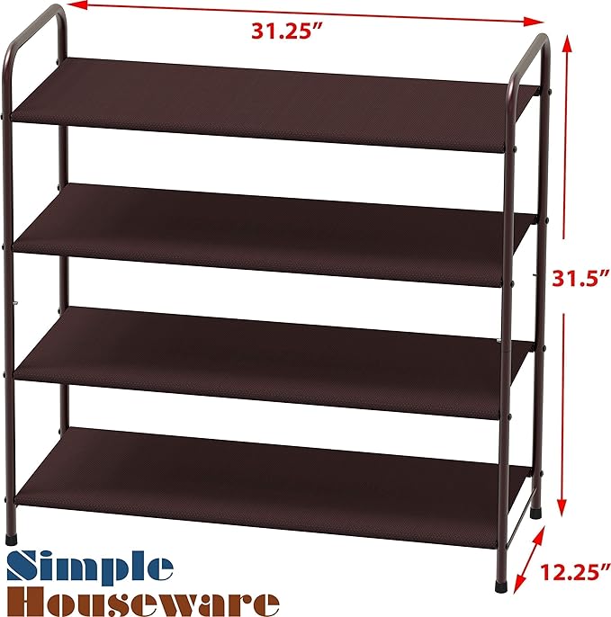 Simple Houseware 4-Tier Shoe Rack + 3-Tier Stackable Shoes Rack