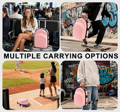 Pink Hat Travel Case with Handle and Adjustable Shoulder Strap Baseball Cap Storage Box Can Effectively Protect Your Hat and Suitable for Travel and Home Storage