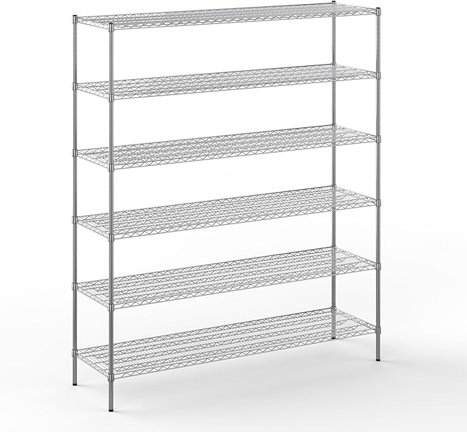 21" Deep x 72" Wide x 86" Height Wire Shelving Kit | 6-Tier | NSF Commercial Storage Rack Unit