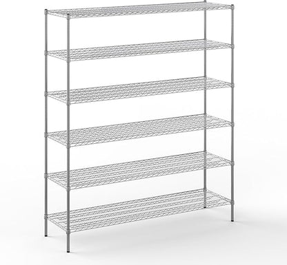 21" Deep x 72" Wide x 86" Height Wire Shelving Kit | 6-Tier | NSF Commercial Storage Rack Unit