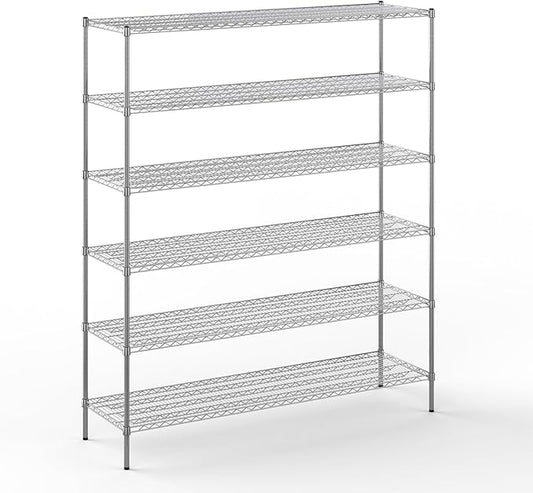 21" Deep x 72" Wide x 86" Height Wire Shelving Kit | 6-Tier | NSF Commercial Storage Rack Unit