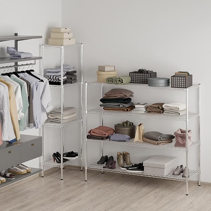21" Deep x 60" Wide x 54" Height Wire Shelving Kit | 4-Tier | NSF Commercial Storage Rack Unit
