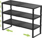 Jojocross Expandable Adjustable Stackable Kitchen Organizer, Spice Rack,Metal Pantry Storage Shelves Racks,Counter Shelf for Cabinets, Countertop, Cupboard (3 Packs/Large/Black)