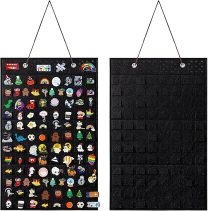 Collector Pin Board,Pin Collections Storage Holder,Enamel Pin Hanging Display Board,Pin Board For Pins Collection,Pin Holder Display For Wall,Enamel Pin Organizer Display Case(96 Slots,Black)