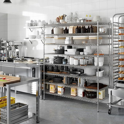 24" Deep x 60" Wide x 74" Height Wire Shelving Kit | 8-Tier | NSF Commercial Storage Rack Unit