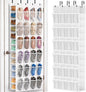 Ofiray-home Over The Door Shoe Organizer, 50 Large Pockets Double-Sided Shoe Organizer for Closet Door, Hanging Shoe Storage Up to 50 Pairs, Mesh Front Pockets & Side Storage for Sneakers, Heels,White