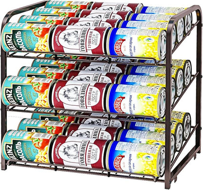 3 Tier Stackable Can Rack Organizer,for food storage,kitchen cabinets or countertops,Storage for 36 cans,Bronze