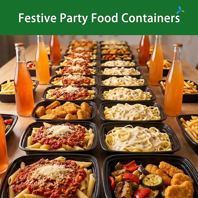 38oz Heavy Duty Meal Prep Containers with Lids, APSIC 50 Sets 1-Compartment Disposable Plastic To Go Containers, BPA Free Microwave Safe Take Out Food Storage Box for Lunch Leftover Freezer Dishwasher