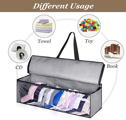 KEETDY Hat Organizer for Baseball Caps Holder Large Hat Storage Bag Rack with Double Carry Handles and Zipper Closure, Grey