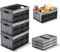CleverMade Collapsible Storage Bins 32L 3 Pack – Heavy Duty Foldable Storage Bins with Built-In Handles for Garage Storage and Home Organization - Stone