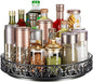 Lazy Susan Turntable Organizer, 13 inch Large Rotating Spice Rack Lazy Susan for Dining Table Top Cabinet Countertop Pantry Kitchen Cupboard Bathroom Black