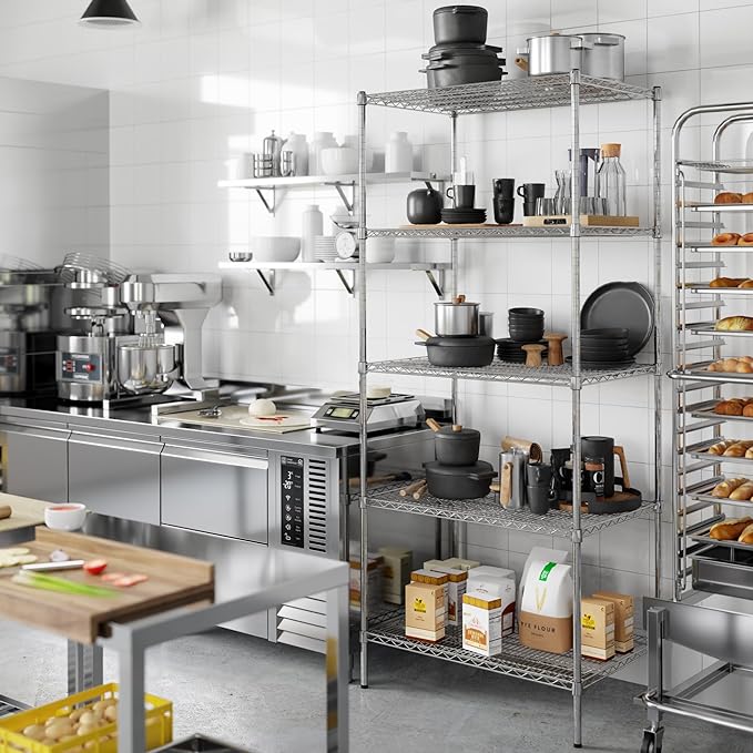 24" Deep x 36" Wide x 86" Height Wire Shelving Kit | 5-Tier | NSF Commercial Storage Rack Unit