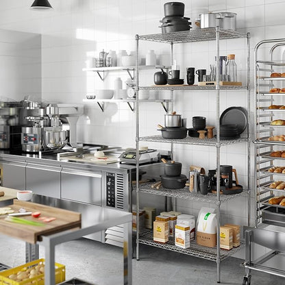 24" Deep x 36" Wide x 86" Height Wire Shelving Kit | 5-Tier | NSF Commercial Storage Rack Unit